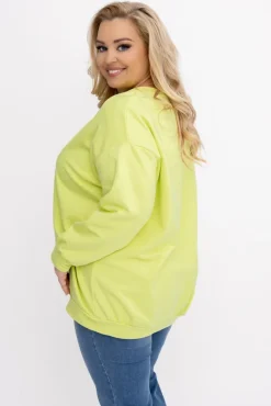 Damskie Włoski Limonkowa Bluza LINDI