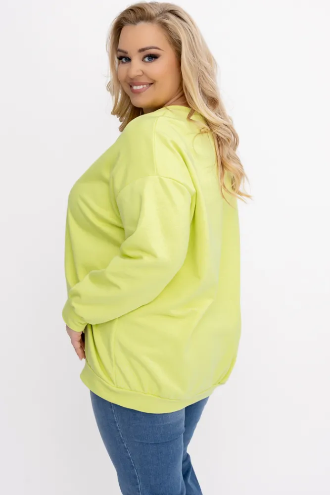 Damskie Włoski Limonkowa Bluza LINDI