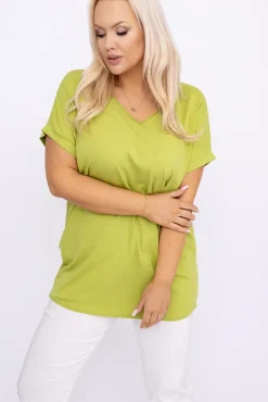 Damskie Włoski Limonkowa Bluzka STRUMI
