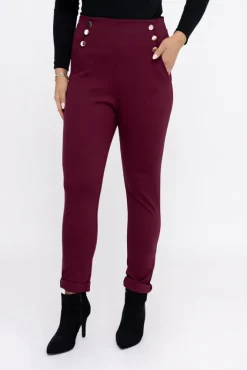 Damskie Włoski Śliwkowe Spodnie CIRIA