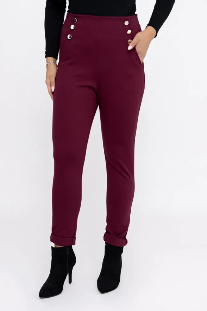 Damskie Włoski Śliwkowe Spodnie CIRIA