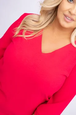 Damskie Polski Malinowa Bluzka PRUDI