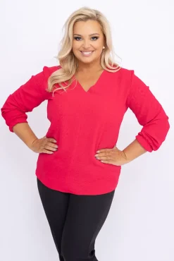 Damskie Polski Malinowa Bluzka PRUDI