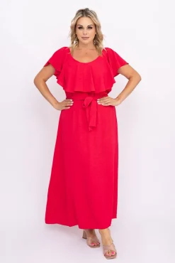 Polski Malinowa Sukienka MISSOURI