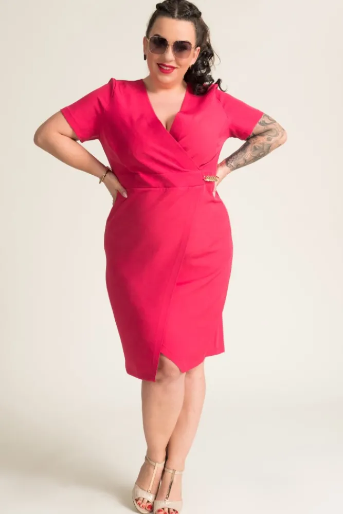 Polski Malinowa Sukienka PEIROSA