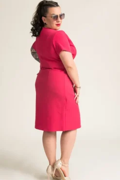 Polski Malinowa Sukienka PEIROSA