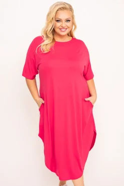 Polski Malinowa Sukienka SPINER