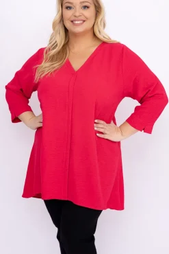 Damskie Polski Malinowa Tunika CENZA