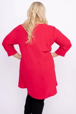 Damskie Polski Malinowa Tunika CENZA