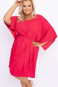 Damskie Polski Malinowa Tunika kimono LUNDIA