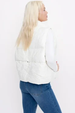 Damskie Śmietanowa Kamizelka ocieplana ETAVI