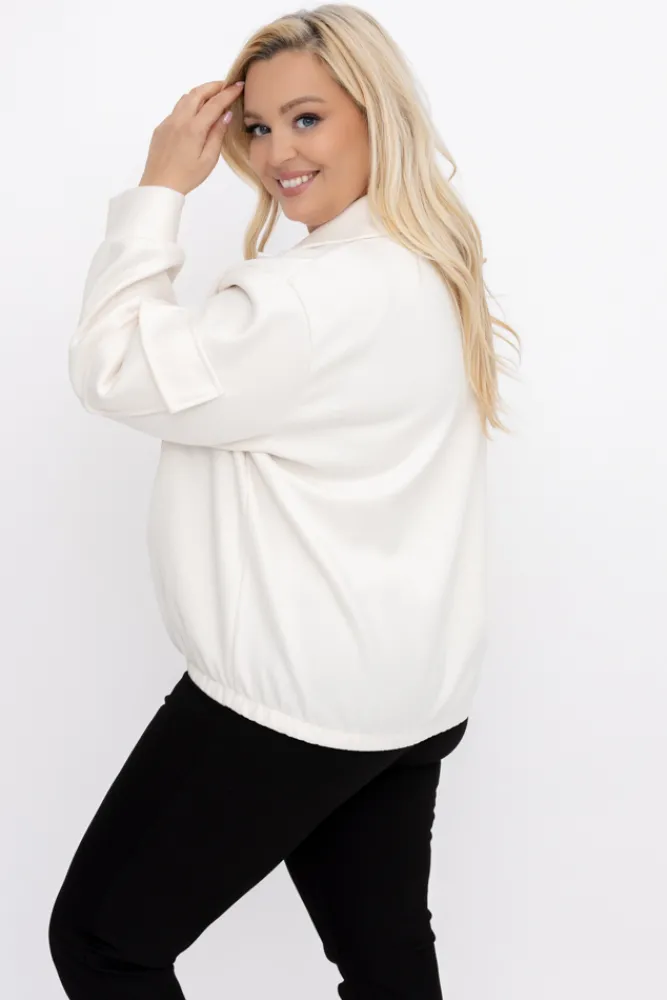 Damskie Włoski Śmietanowa Kurtka przejściowa DASTIO