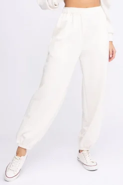 Damskie Włoski Śmietanowe Spodnie dresowe MELBIRA