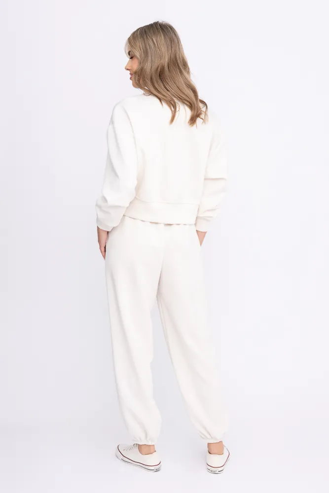 Damskie Włoski Śmietanowe Spodnie dresowe MELBIRA