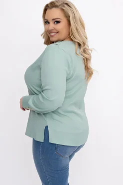 Damskie Polski Miętowa Bluzka Elegancka XEVIN
