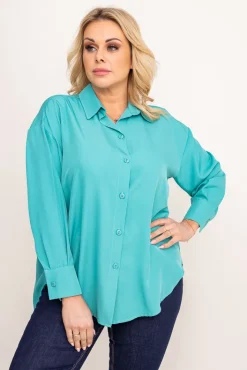 Damskie Polski Miętowa Koszula oversize DEMENO