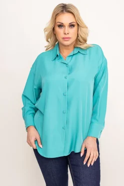 Damskie Polski Miętowa Koszula oversize DEMENO