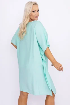 Włoski Miętowa Sukienka KIRMEN