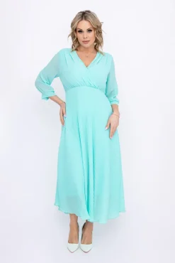 Włoski Miętowa Sukienka plisowana KEMELI