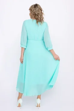 Włoski Miętowa Sukienka plisowana KEMELI