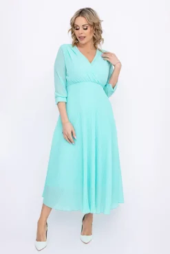 Włoski Miętowa Sukienka plisowana KEMELI