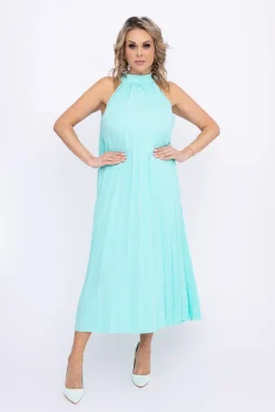 Włoski Miętowa Sukienka plisowana JAKARTA