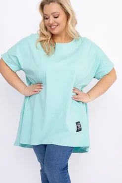 Damskie Włoski Miętowa Tunika STRIPI