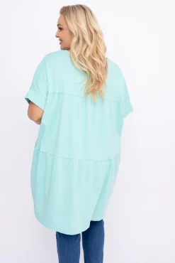 Damskie Włoski Miętowa Tunika STRIPI