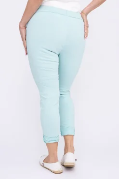 Damskie Włoski Miętowe Spodnie FINERI