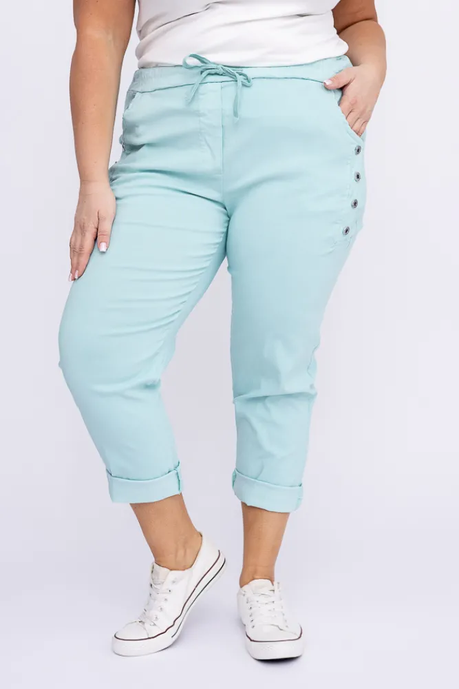 Damskie Włoski Miętowe Spodnie SENDI