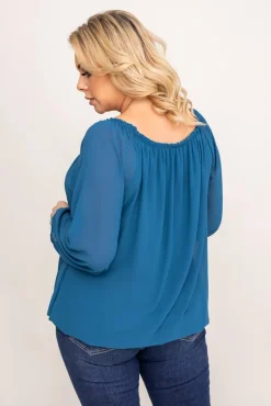 Damskie Włoski Morska Bluzka szyfonowa HILL