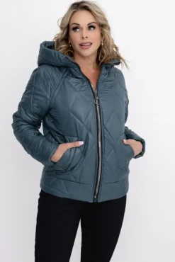 Damskie Polski Morska Kurtka pikowana z kapturem MERMENDI