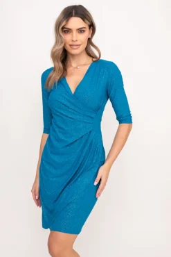 Polski Morska Sukienka brokatowa BRILIA