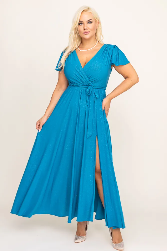 Polski Morska Sukienka brokatowa HESIO