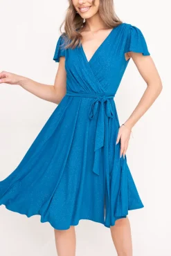 Polski Morska Sukienka brokatowa GENVELI