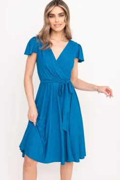 Polski Morska Sukienka brokatowa GENVELI