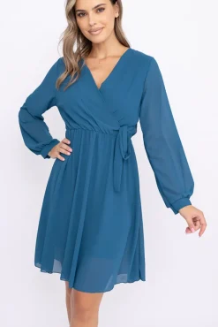 Włoski Morska Sukienka Elegancka PERLA