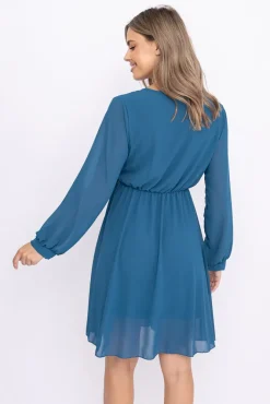 Włoski Morska Sukienka Elegancka PERLA