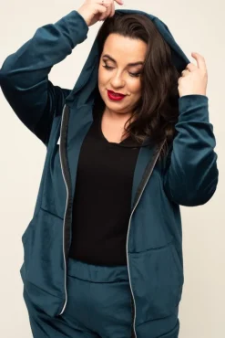 Damskie Polski Morski Komplet Dresowy POLIN Welurowy