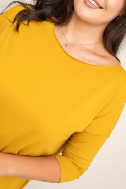 Damskie Włoski Musztardowa Bluzka GRENVI