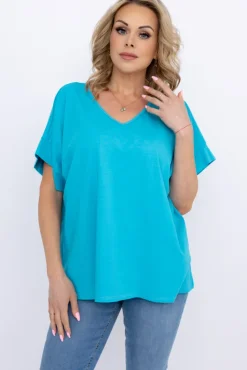 Damskie Włoski Niebieska Bluzka DESTIMI