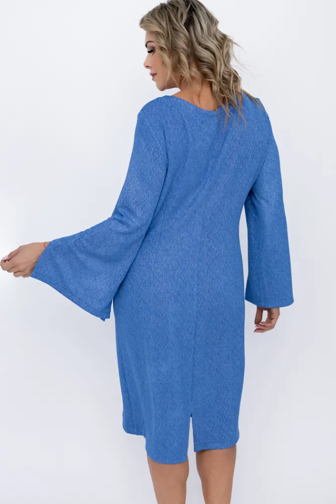 Polski Niebieska Sukienka błyszcząca VERIGO