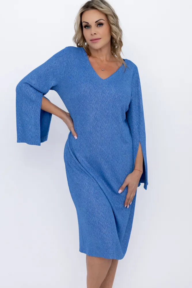 Polski Niebieska Sukienka błyszcząca VERIGO