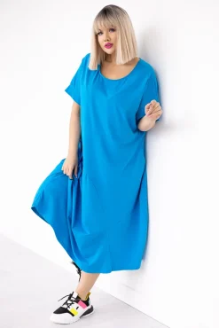 Włoski Niebieska Sukienka GABORI