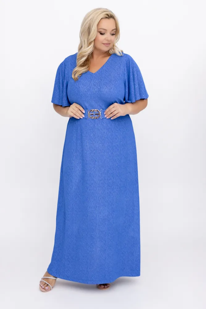 Polski Niebieska Sukienka Maxi SANTORI