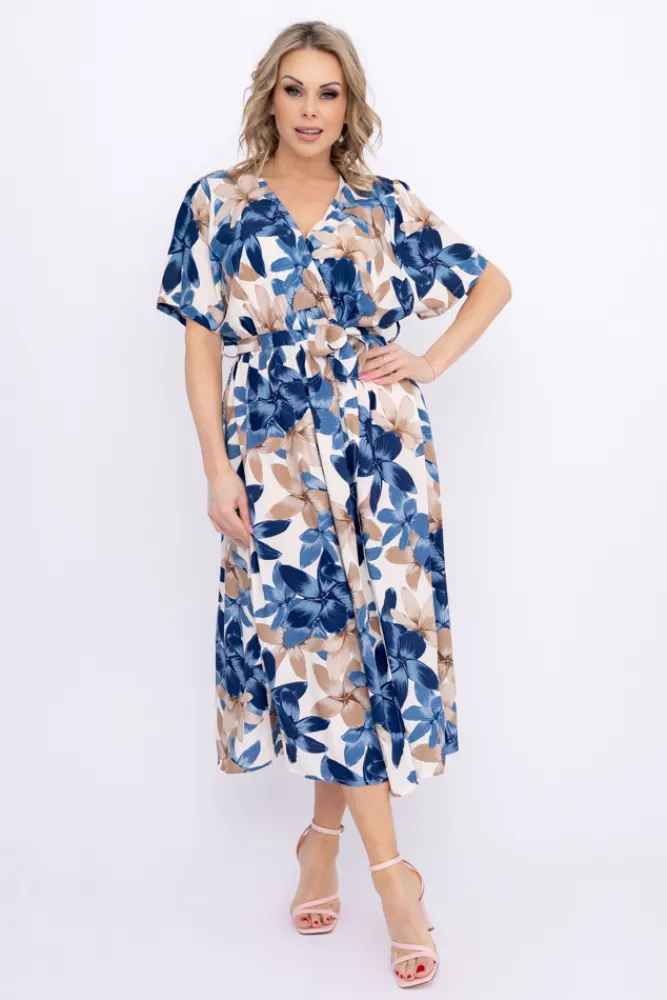 Włoski Niebieska Sukienka SENTEVI