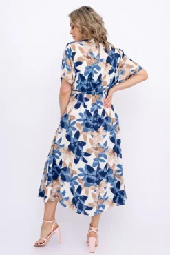 Włoski Niebieska Sukienka SENTEVI