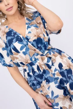 Włoski Niebieska Sukienka SENTEVI