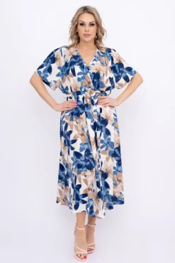 Włoski Niebieska Sukienka SENTEVI