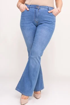 Damskie Niebieskie Spodnie jeansowe dzwony VAKIO